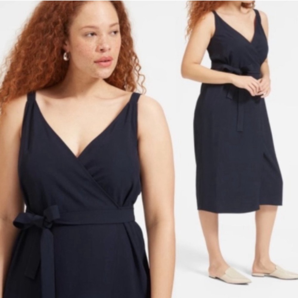 Everlane Japanese GoWeave Tank Wrap Dress | Navy | Size 2